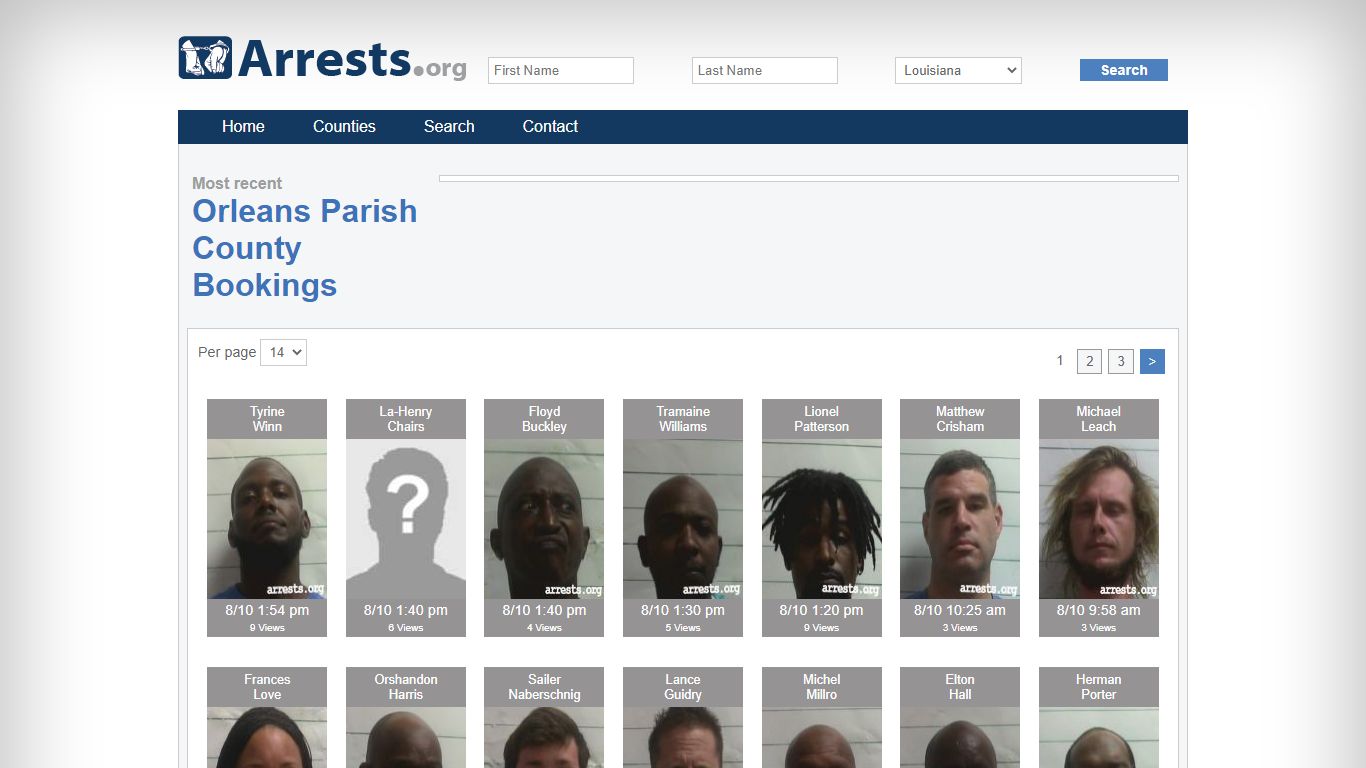 Orleans Parish County Arrests and Inmate Search