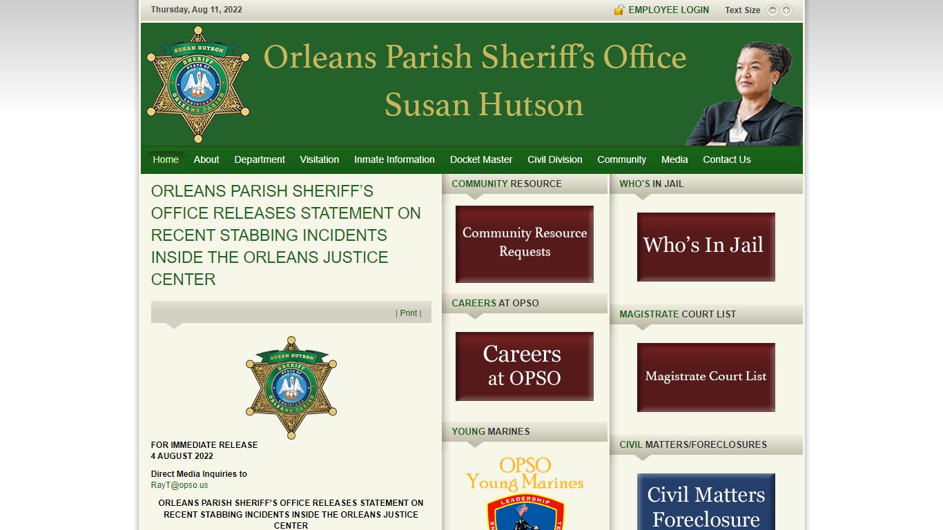 Docket Master - Welcome to Orleans Parish Sheriff's Office